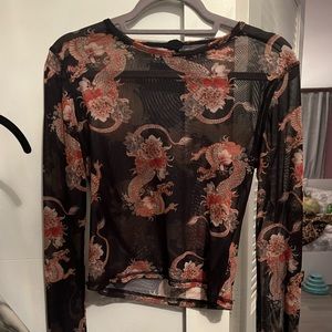 urban black tie mesh top